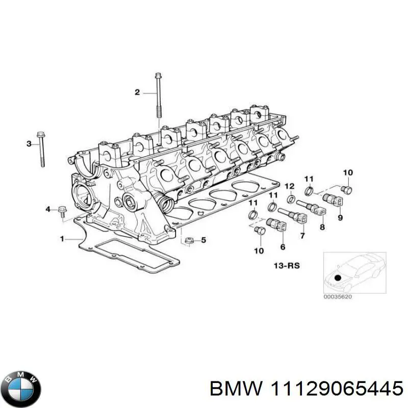 11129065445 BMW комплект прокладок двигуна, верхній