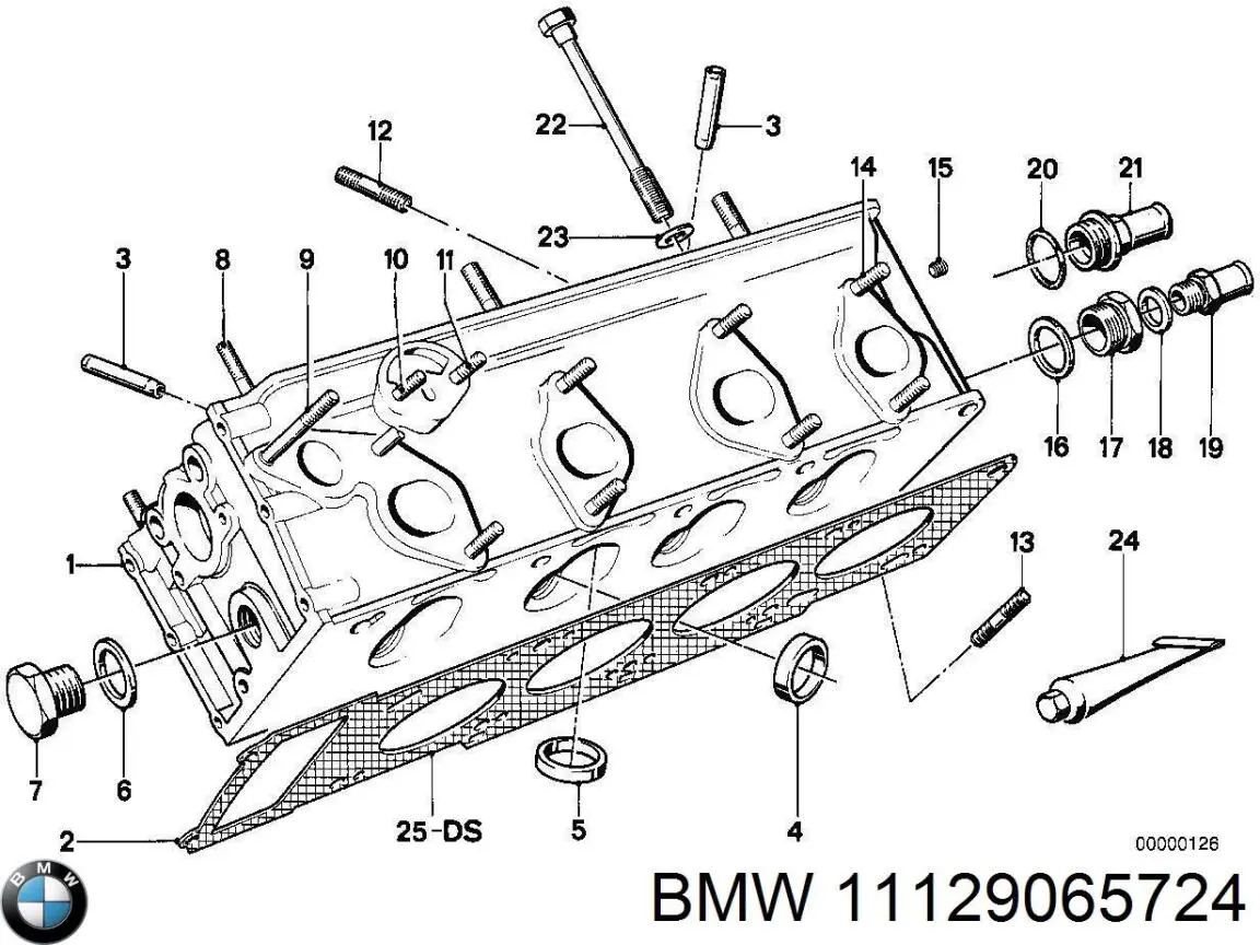 Комплект прокладок двигуна, верхній на BMW 2000 (Е9)