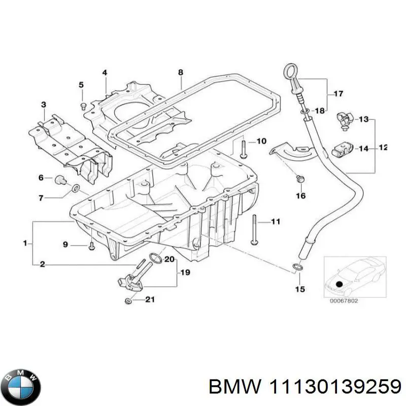 Прокладка піддону картера двигуна 11130139259 BMW