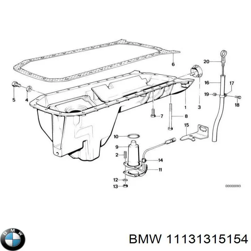 11131315154 BMW прокладка піддону картера двигуна