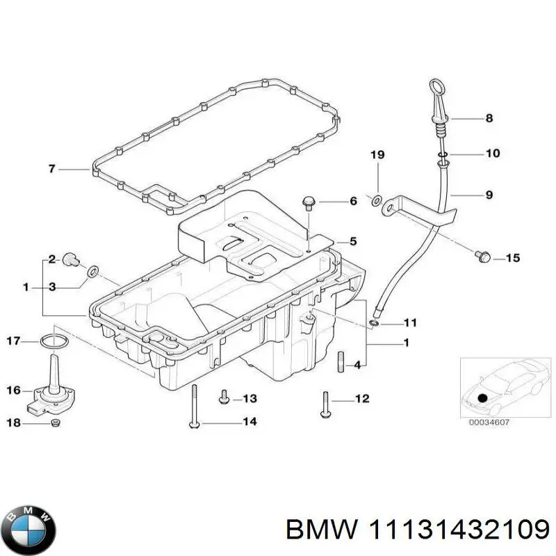 11131432109 BMW прокладка піддону картера двигуна