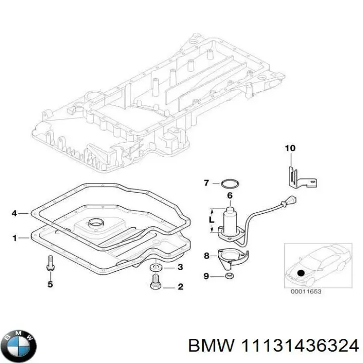 Прокладка піддону картера двигуна, нижня BMW 1436324 ціна, від 24.42 USD