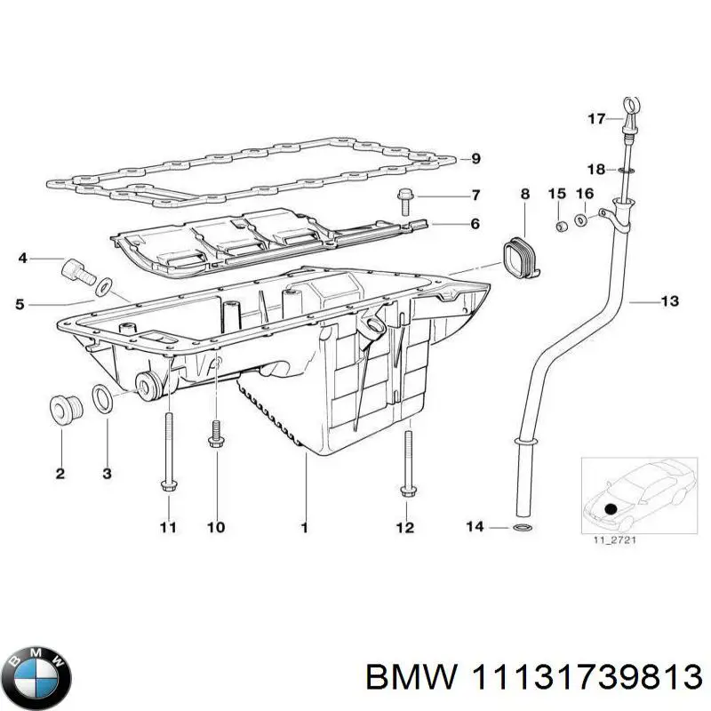 11131739813 BMW прокладка піддону картера двигуна