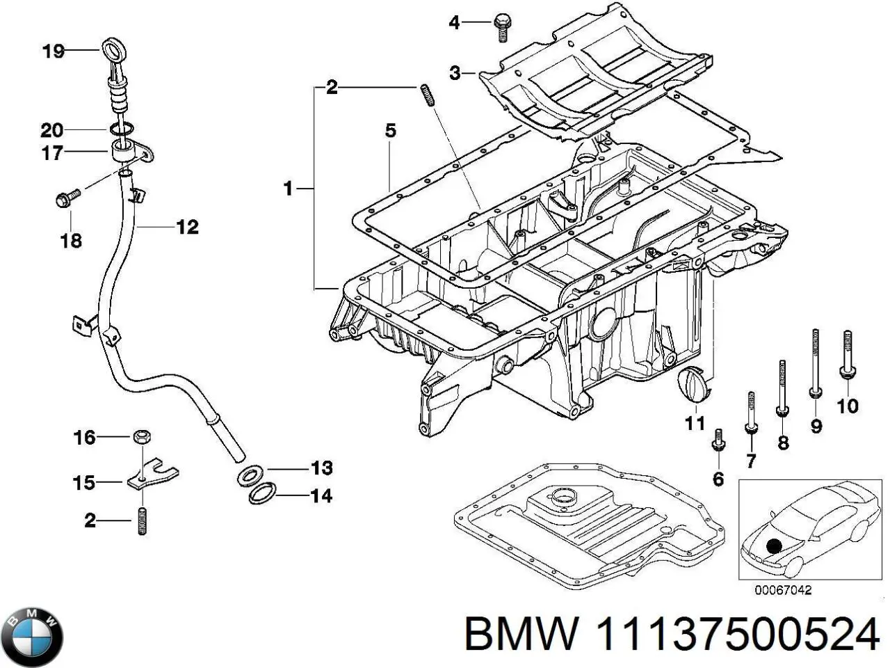 Піддон масляний картера двигуна, верхня частина на BMW X5 (E53)
