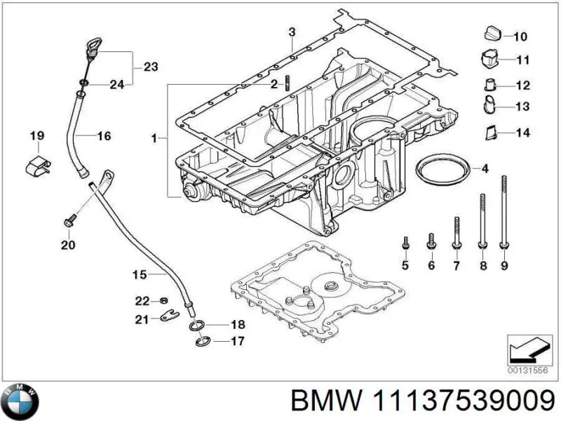Піддон масляний картера двигуна, верхня частина BMW 11137539009 ціна, від 118.51 USD