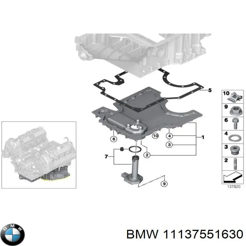 11137551630 BMW Картер масляний