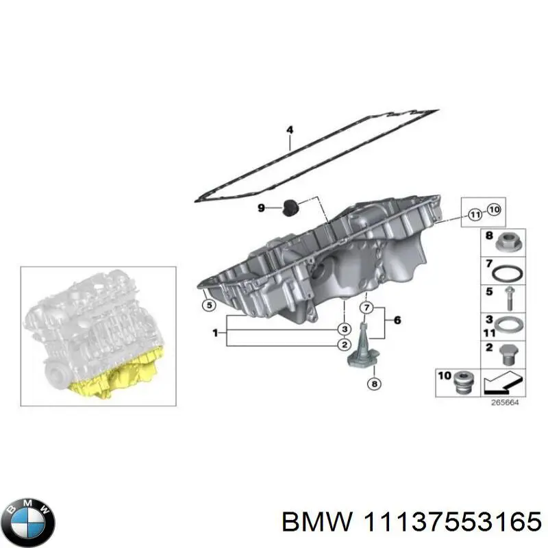 11137553165 BMW Пробка піддона двигуна