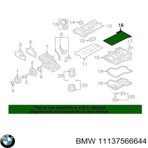 11137566644 BMW прокладка піддону картера двигуна, верхня