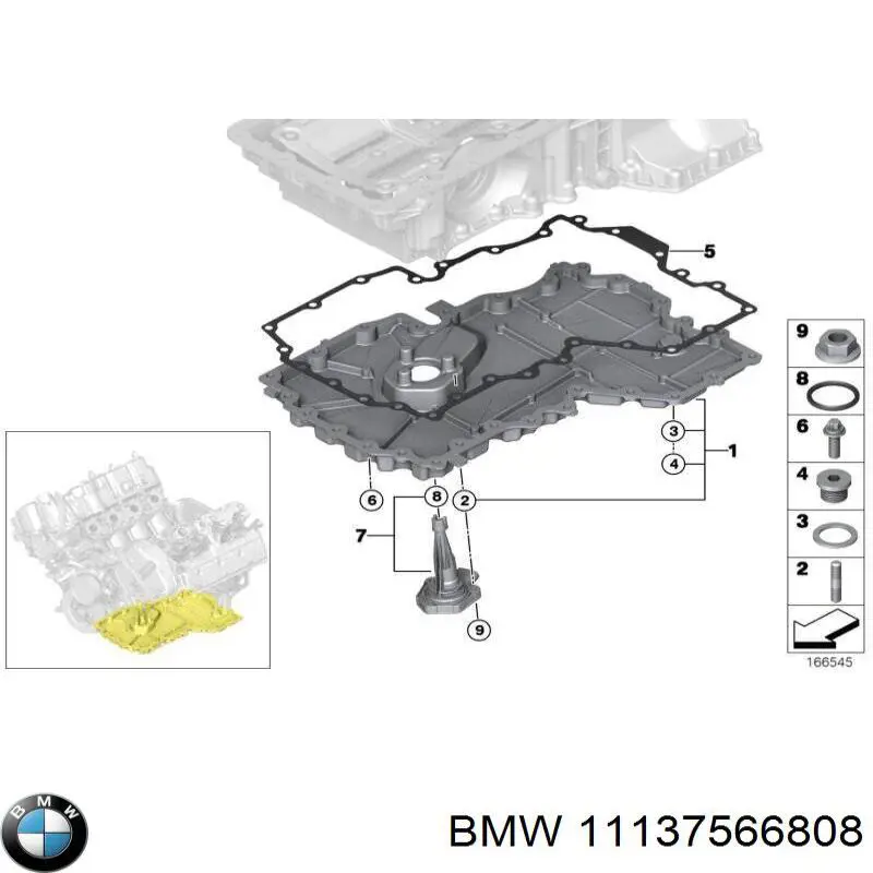 Прокладка піддону картера двигуна, нижня BMW 11137566808 ціна, від 14.65 USD