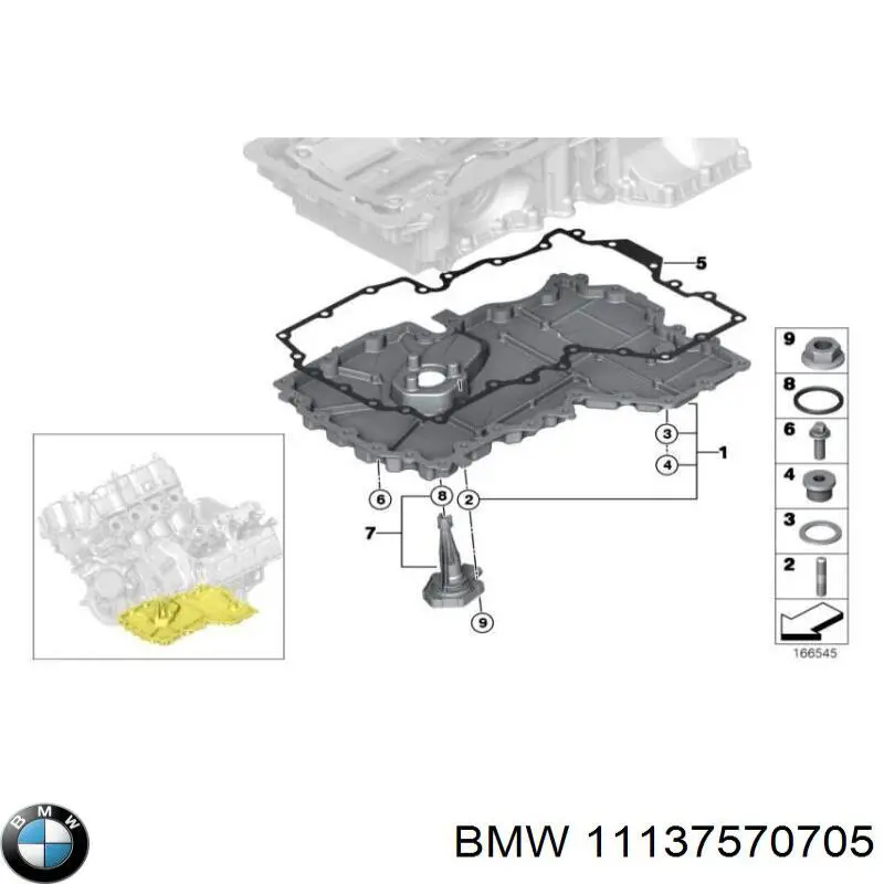 11137570705 BMW прокладка піддону картера двигуна, верхня