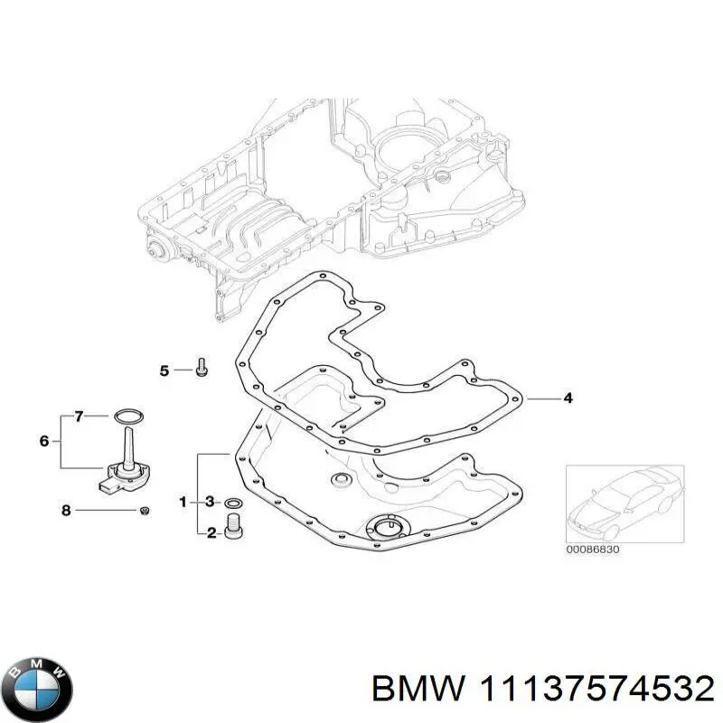 Піддон масляний картера двигуна, нижня частина BMW 11137574532 ціна, від 32.52 USD