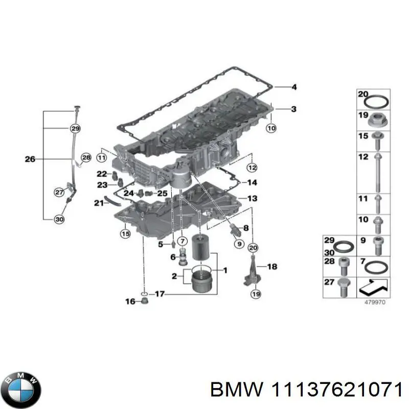 Піддон масляний картера двигуна, верхня частина 11137570688 BMW