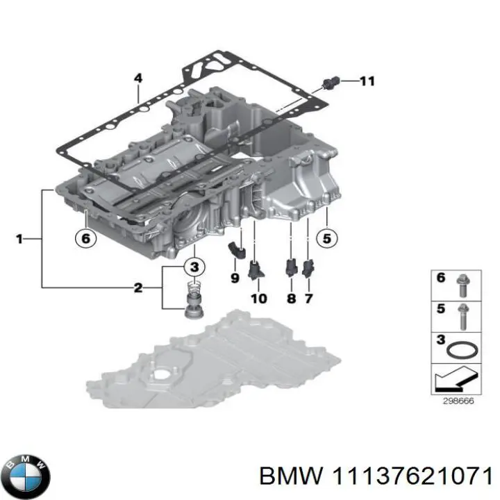 11137621071 BMW Піддон масляний картера двигуна, верхня частина