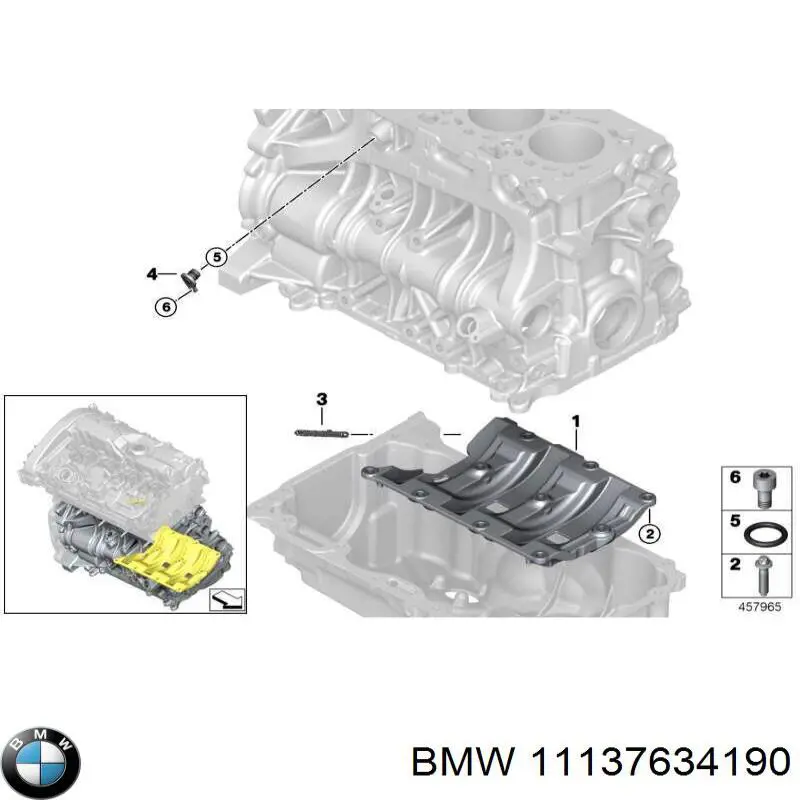 11137634190 BMW Масловідбивач піддону двигуна