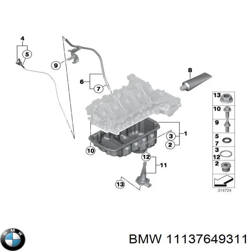 Піддон двигуна BMW 11137649311 ціна, від 67.06 USD