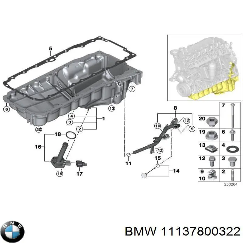 Піддон масляний картера двигуна 11137800322 BMW