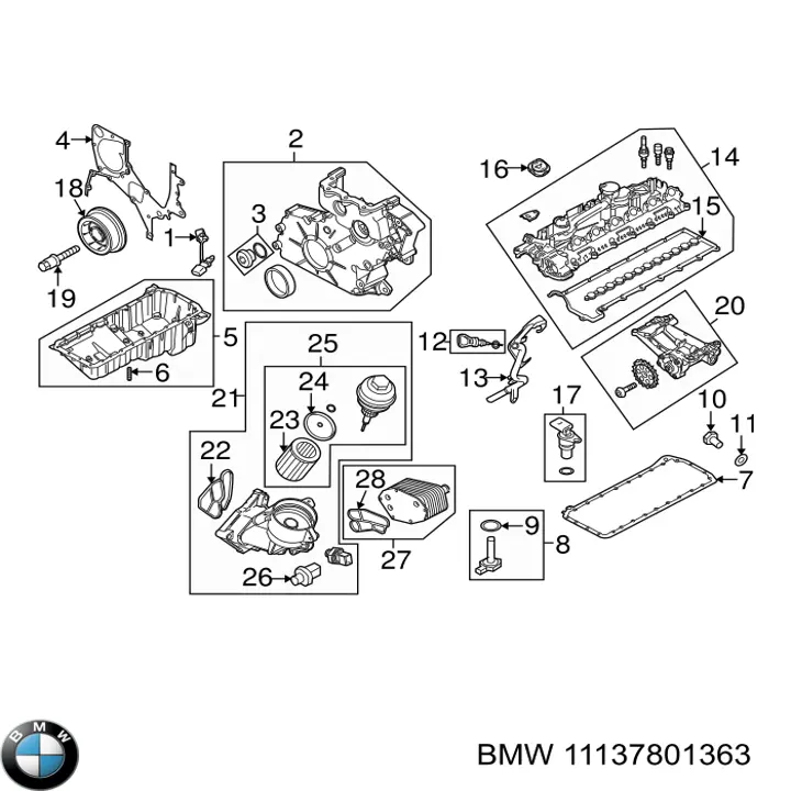 Піддон масляний картера двигуна 11137801363 BMW