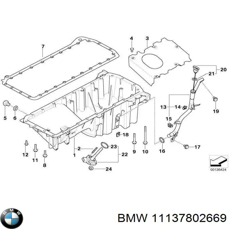 Прокладка піддону картера двигуна 7802669 BMW