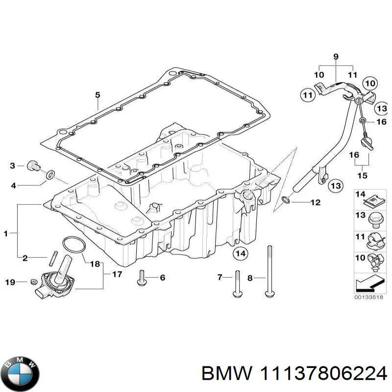 Піддон двигуна BMW 11137806224 ціна, від 190.04 USD