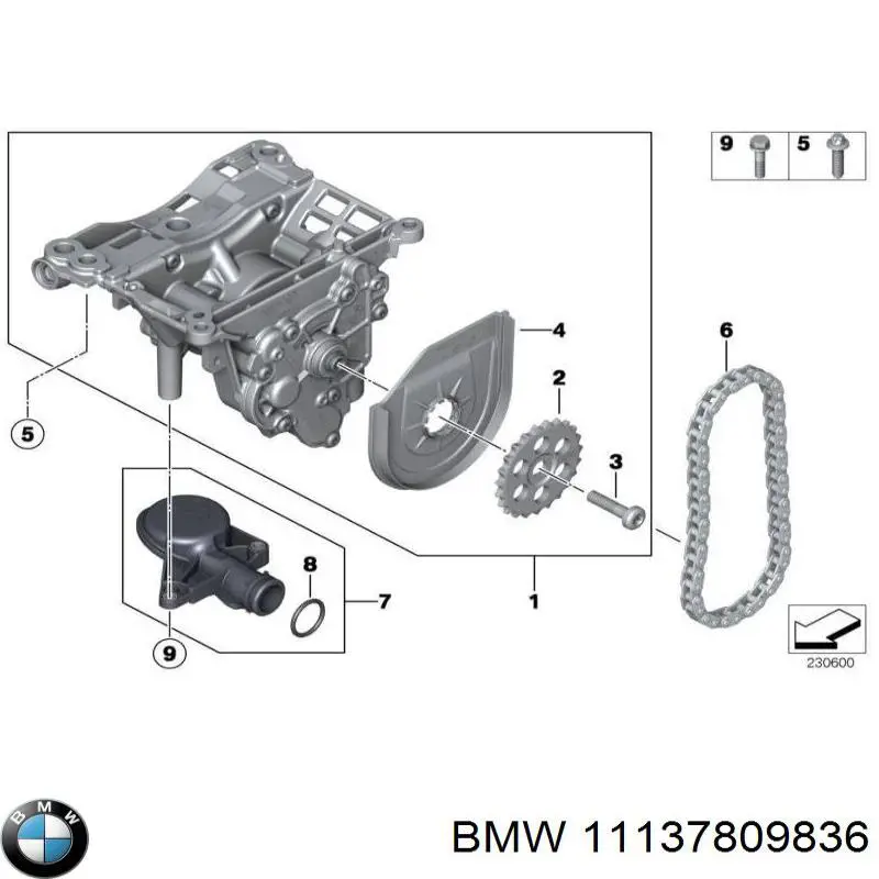 11137809836 BMW прокладка піддону картера двигуна