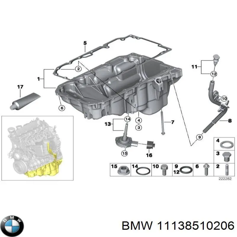 Піддон двигуна BMW 11138510206 ціна, від 125.69 USD