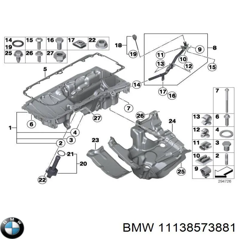 Піддон двигуна BMW 11138573881 ціна, від 906.19 USD