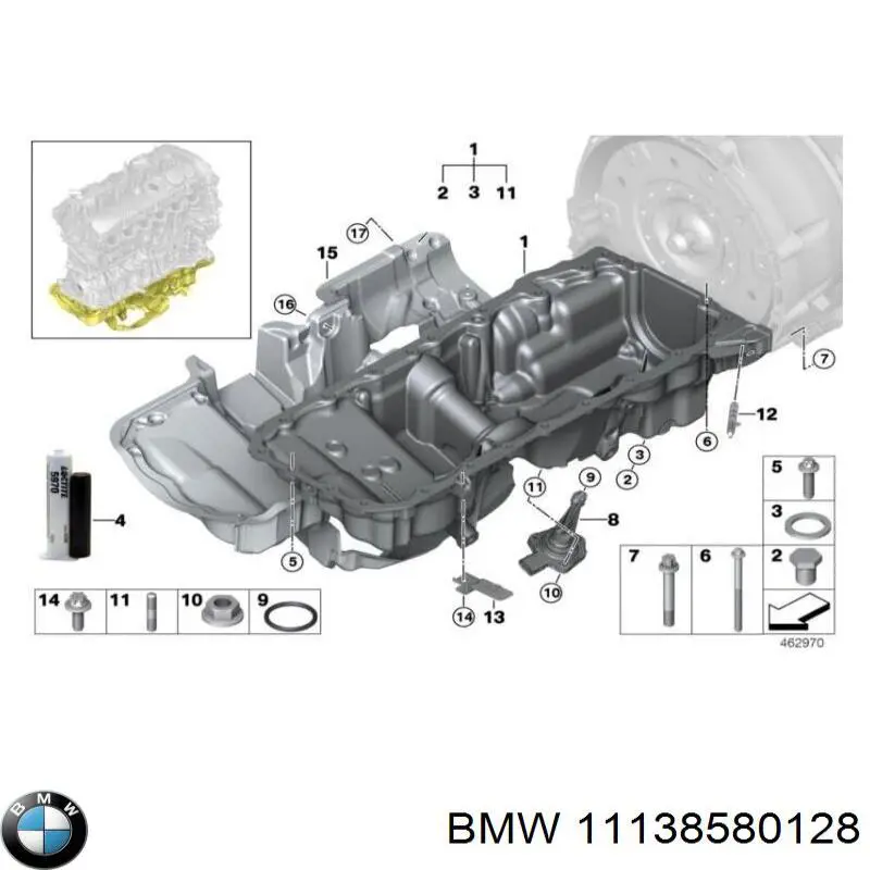 Піддон двигуна BMW 11138580128 ціна, від 234.26 USD