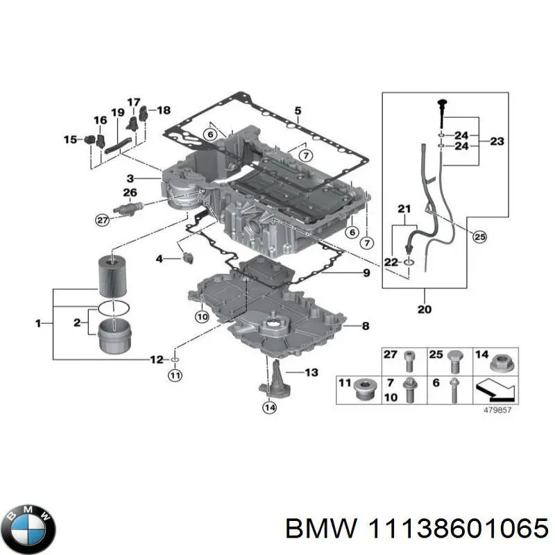 Прокладка піддону картера двигуна 11138601065 BMW