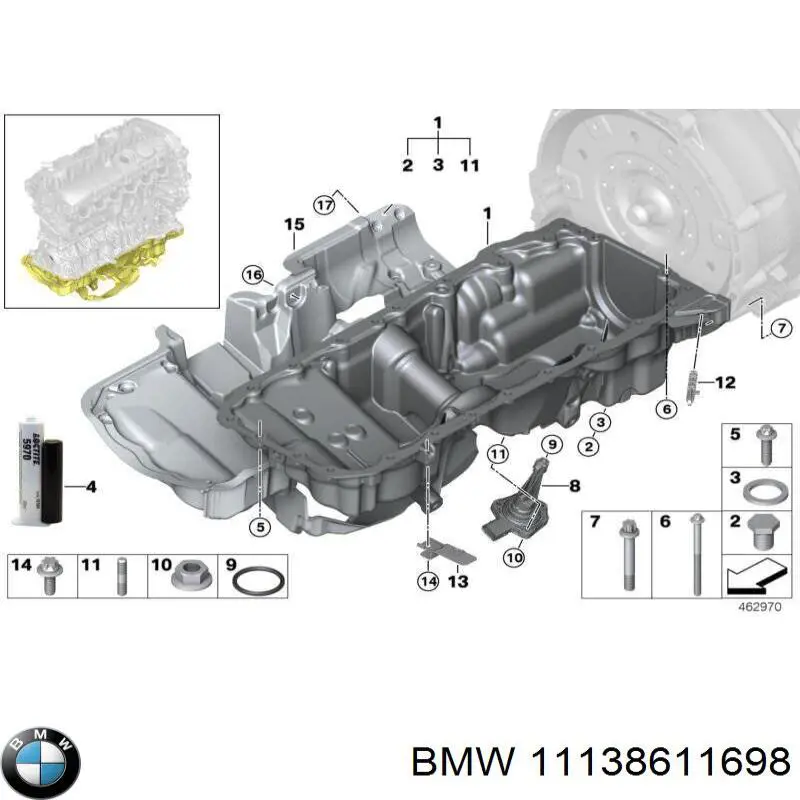 11138611698 BMW Картер масляний