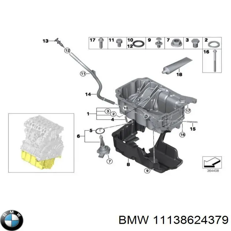 Піддон масляний картера двигуна 11138580126 BMW