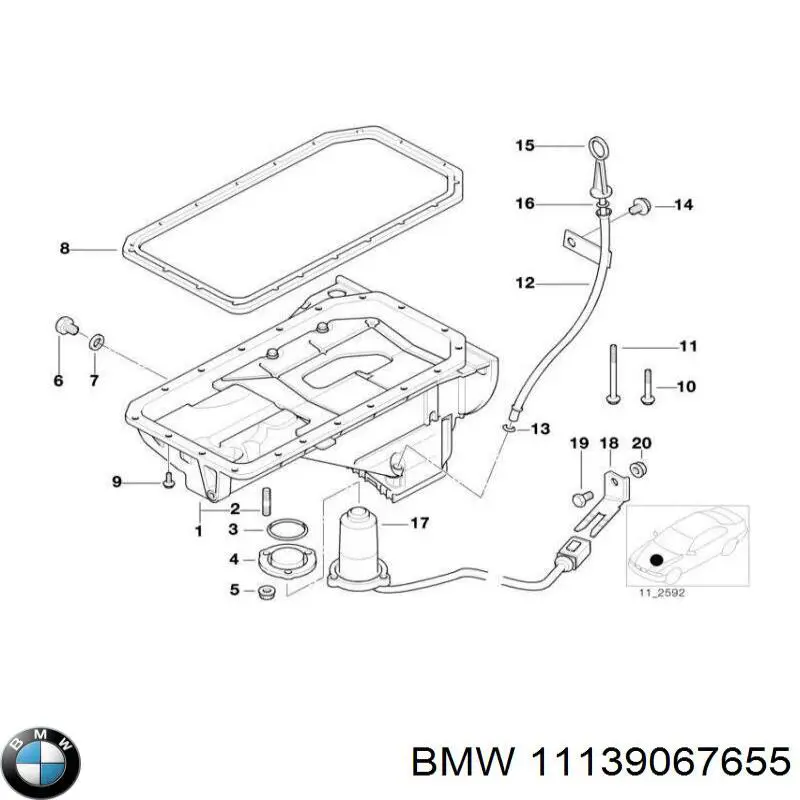 11139067655 BMW прокладка піддону картера двигуна