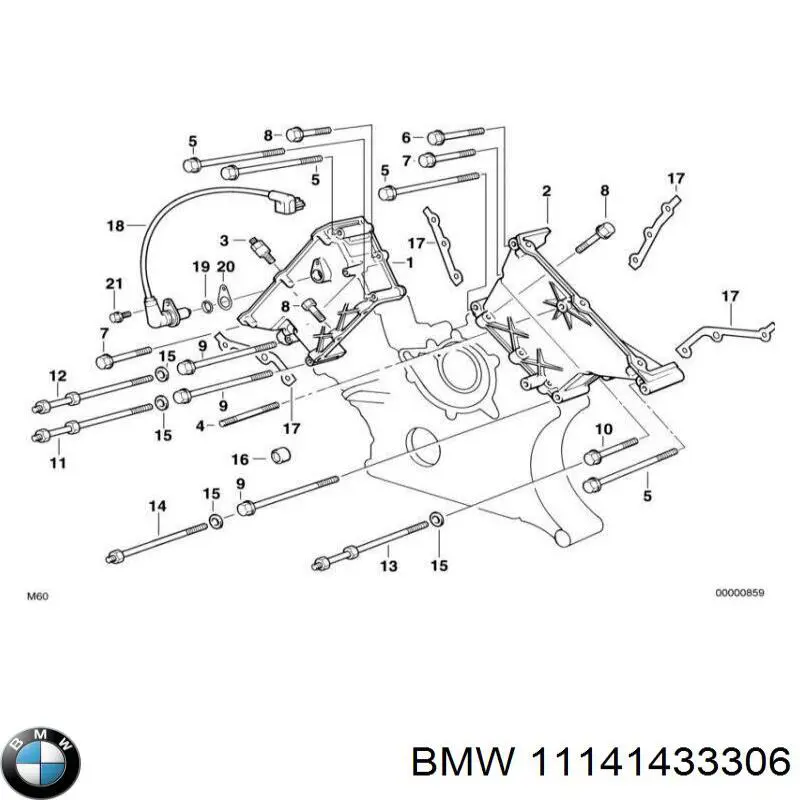 Прокладка передньої кришки двигуна, ліва на BMW 5 (E34)