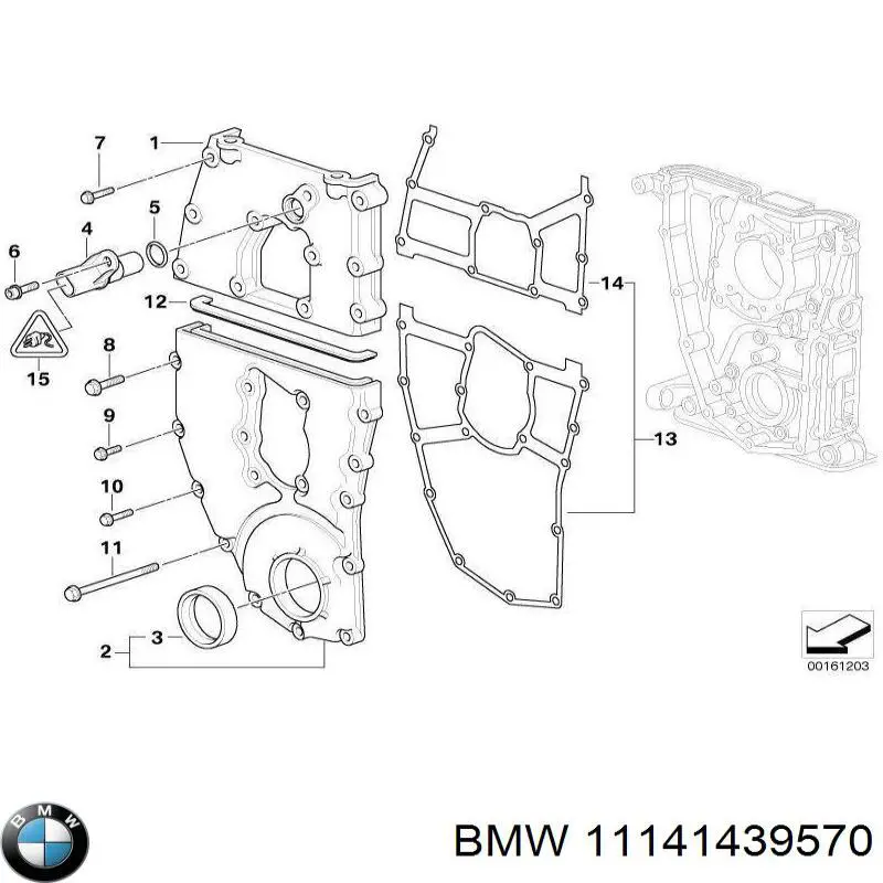 Сальник коленвалу 11141439570 BMW