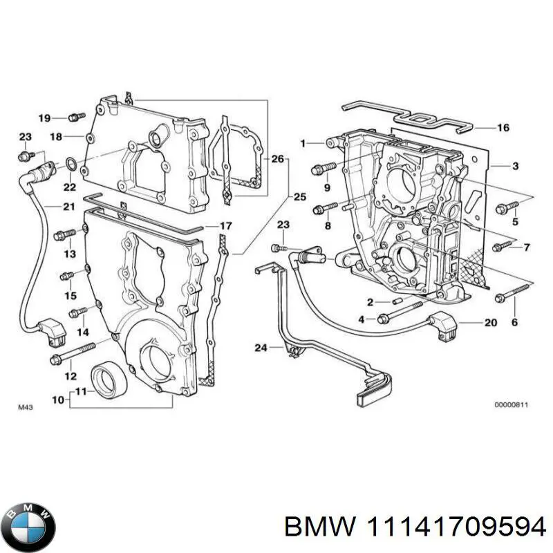 11141709594 BMW прокладка передньої кришки двигуна