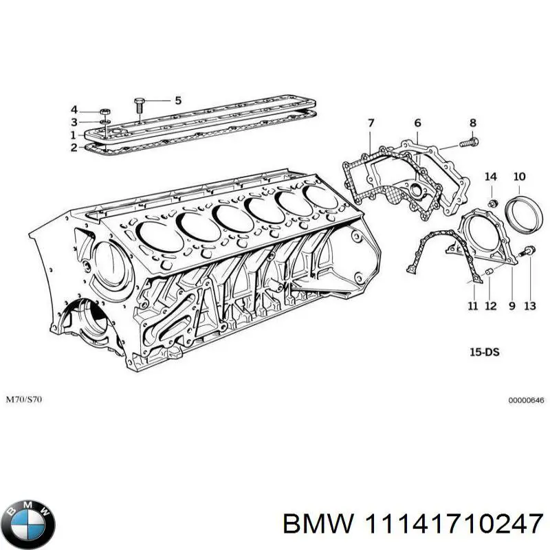 11141710247 BMW сальник колінвала двигуна, задній