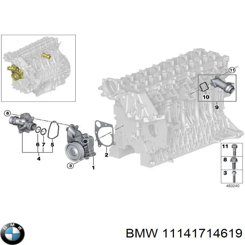Купити 11141714619 BMW Сальник коленвала передній