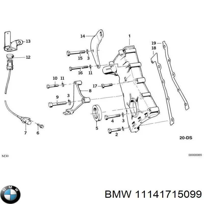 11141715099 BMW сальник колінвала двигуна, передній