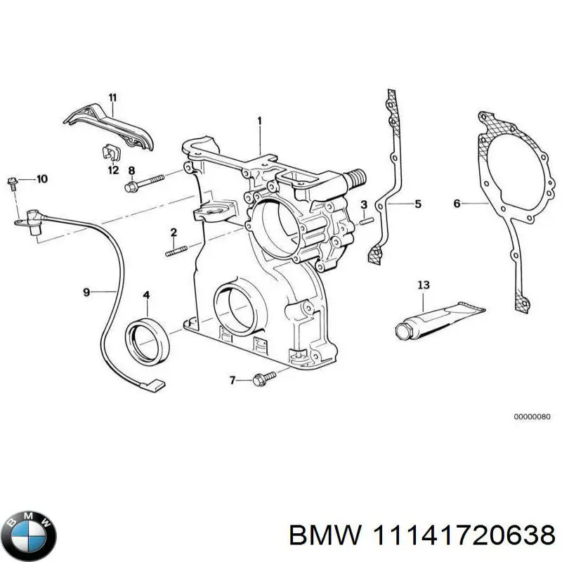 11141720638 BMW прокладка передньої кришки двигуна, права