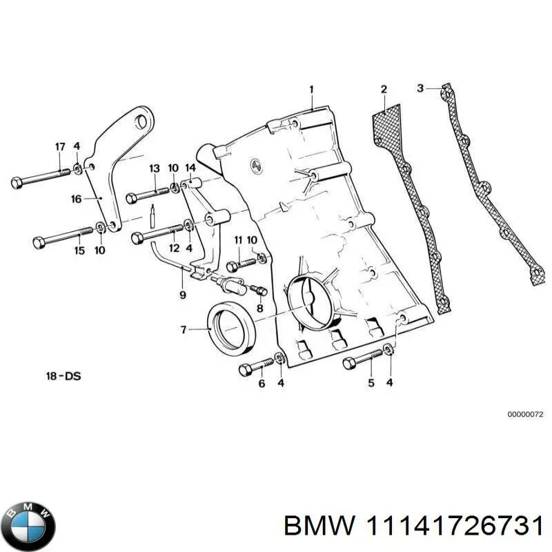 Прокладка передньої кришки двигуна, нижня BMW 11141726731 ціна, від 28.44 USD
