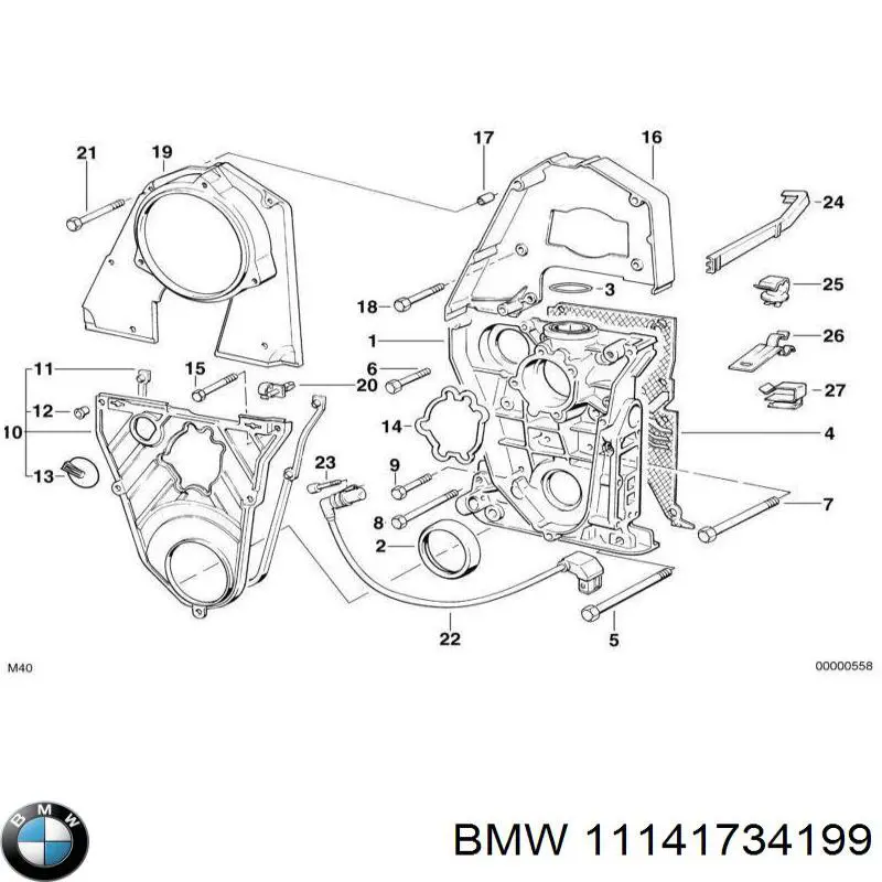 Прокладка передньої кришки двигуна BMW 11141734199 ціна, від 11.82 USD