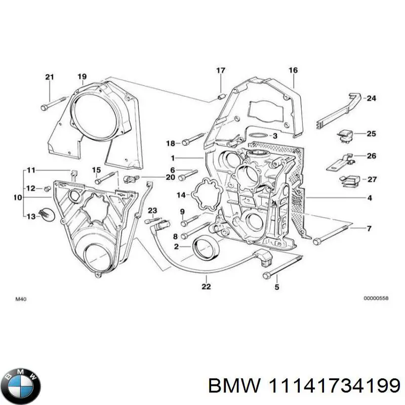 11141734199 BMW прокладка передньої кришки двигуна