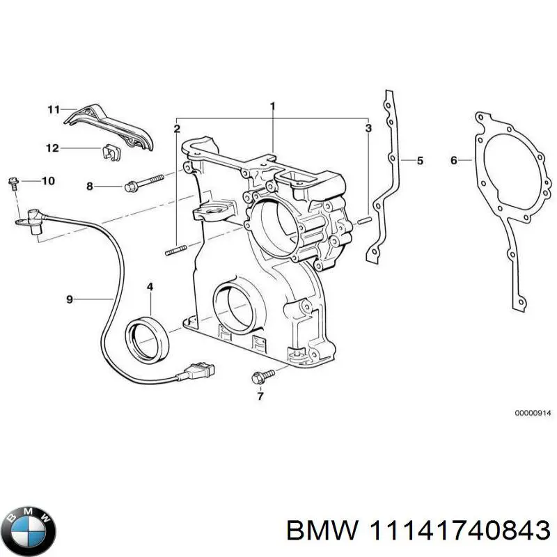 Купити 11141740843 BMW Прокладка передньої кришки двигуна, права