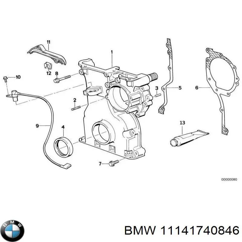 Купити 11141740846 BMW Прокладка передньої кришки двигуна, ліва