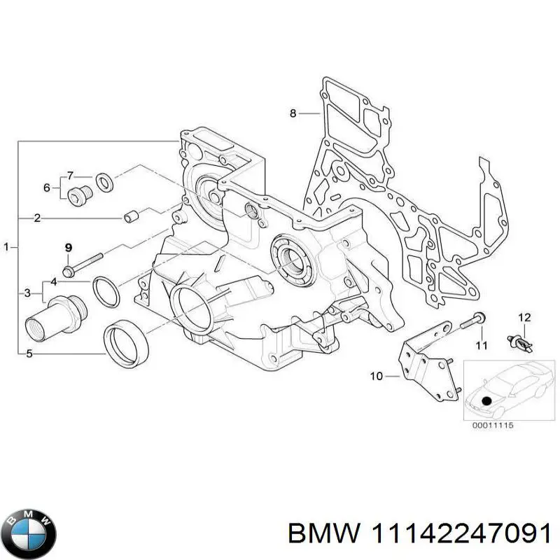 Купити 11142247091 BMW Прокладка передньої кришки двигуна