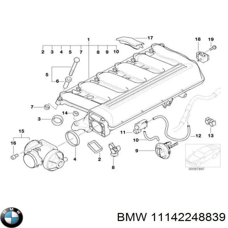 Молдинг заднього скла BMW 11142248839 ціна, від 12.42 USD