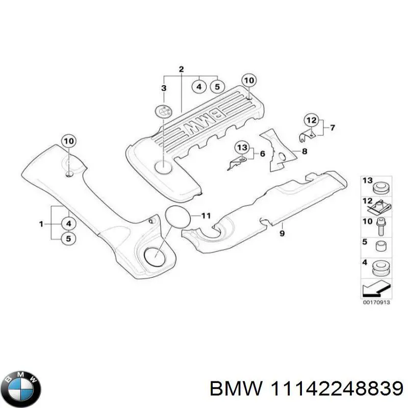 Купити 11142248839 BMW Молдинг заднього скла