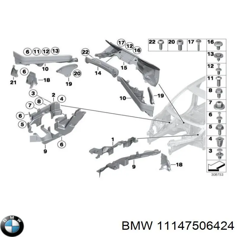 Прокладка передньої кришки двигуна, права на BMW X5 (E53)