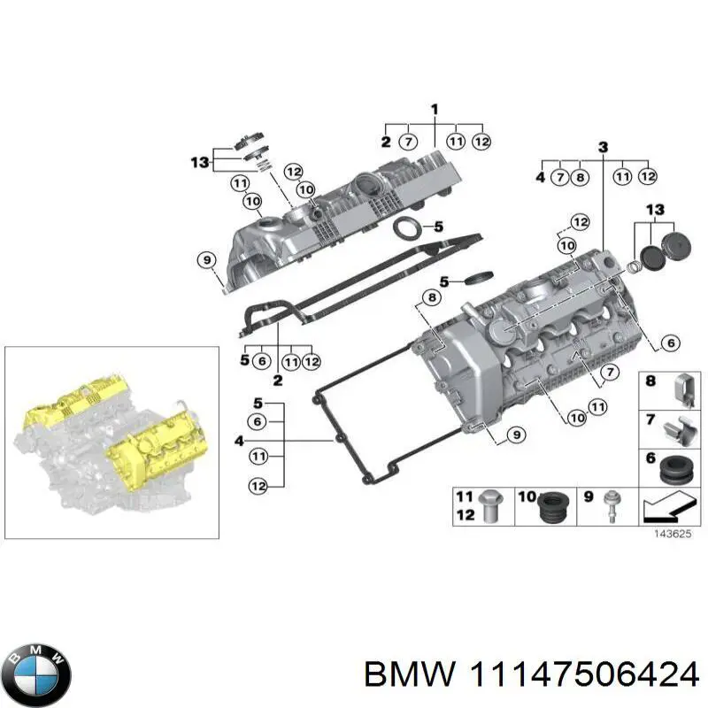 Прокладка передньої кришки двигуна, права 11147506424 BMW