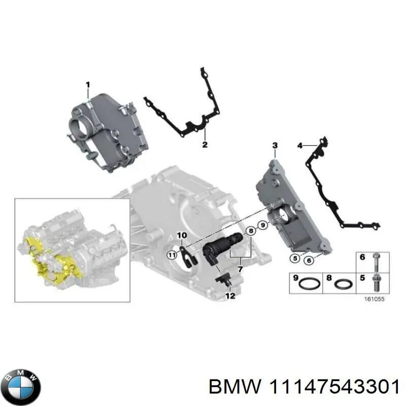 Прокладка передньої кришки двигуна, ліва на BMW X5 (E70)