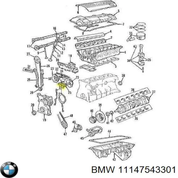 Прокладка передньої кришки двигуна, ліва BMW 11147543301 ціна, від 18.35 USD